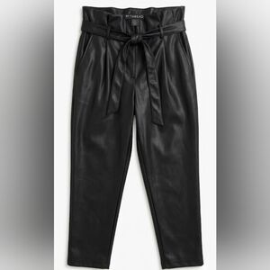 en THREAD Black Vegan Leather Paperbag Waist Pants SIze M